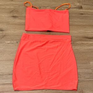Valley of Babez Vibrant Coral Two-Piece Set